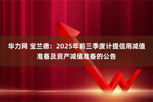 华力网 宝兰德：2025年前三季度计提信用减值准备及资产减值准备的公告